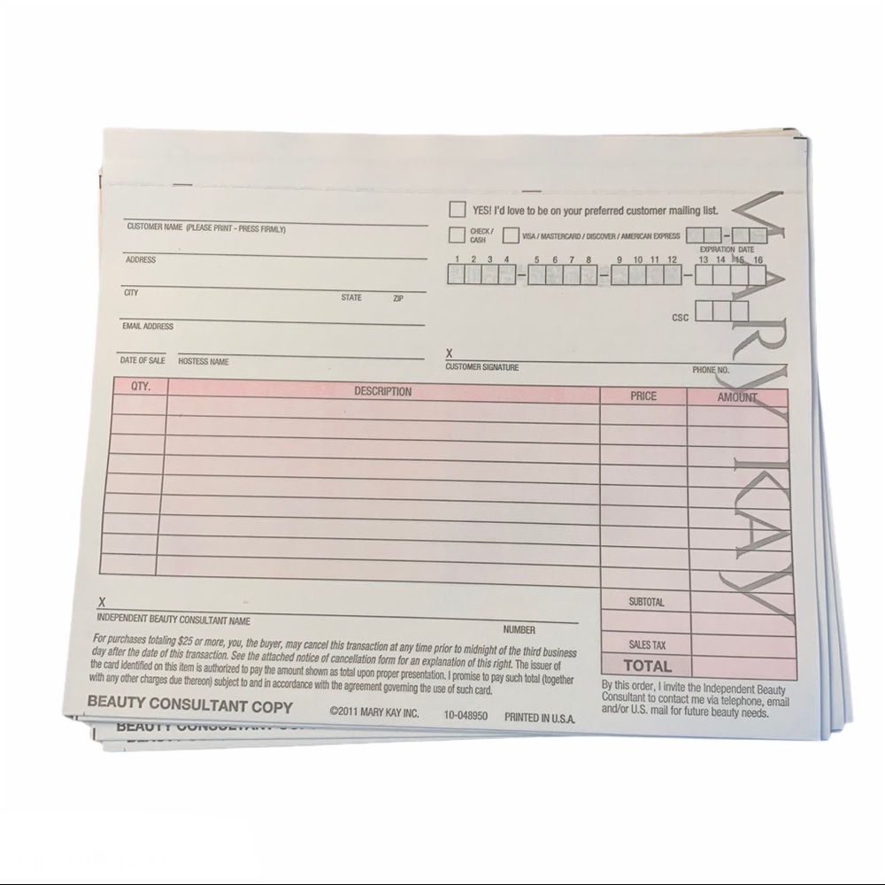 {Mary Kay} Duplicate Sales Ticket Bundle (15)
